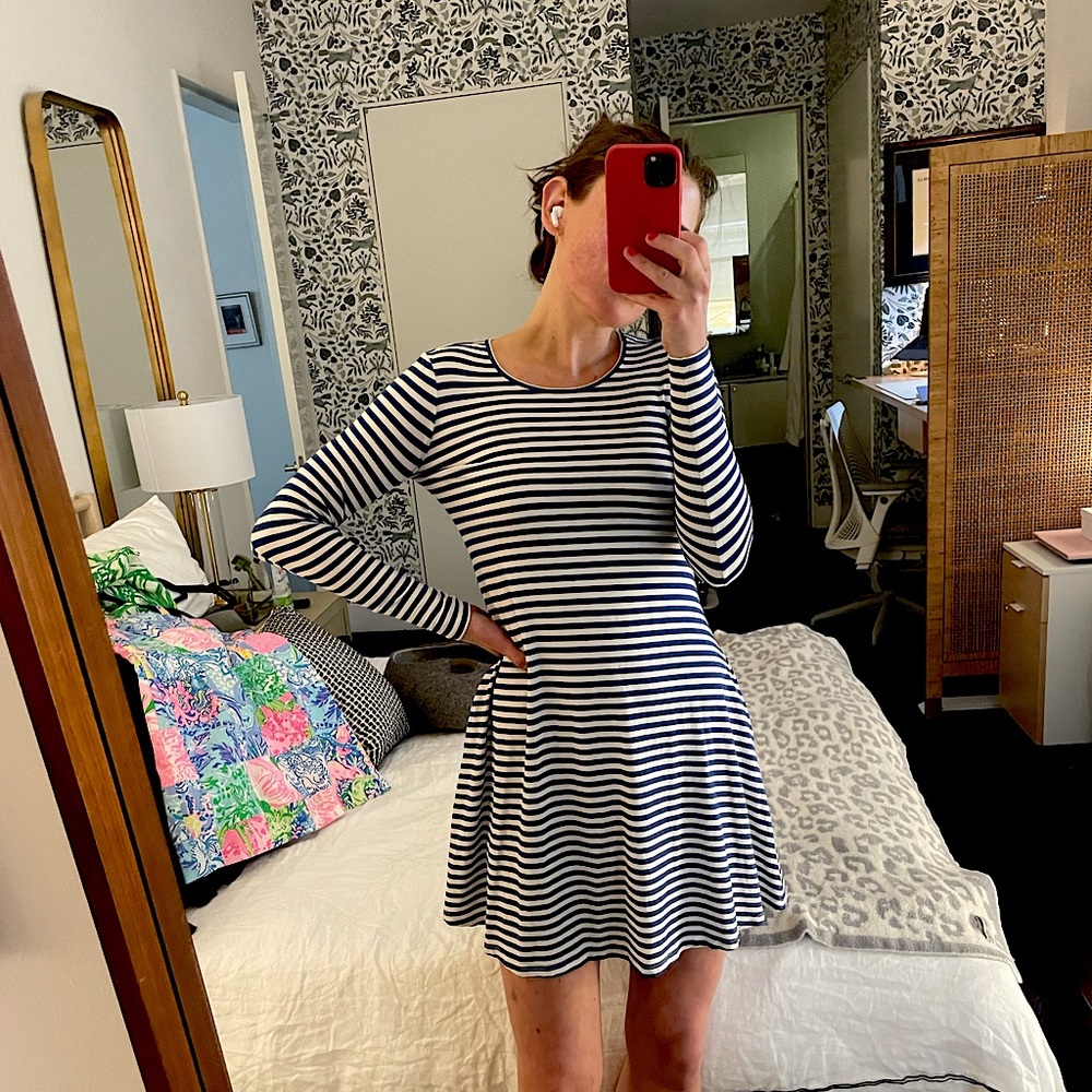 Tuckernuck Royal Blue Striped Alice Swing Dress ~ Jane Hudson ~ size XS